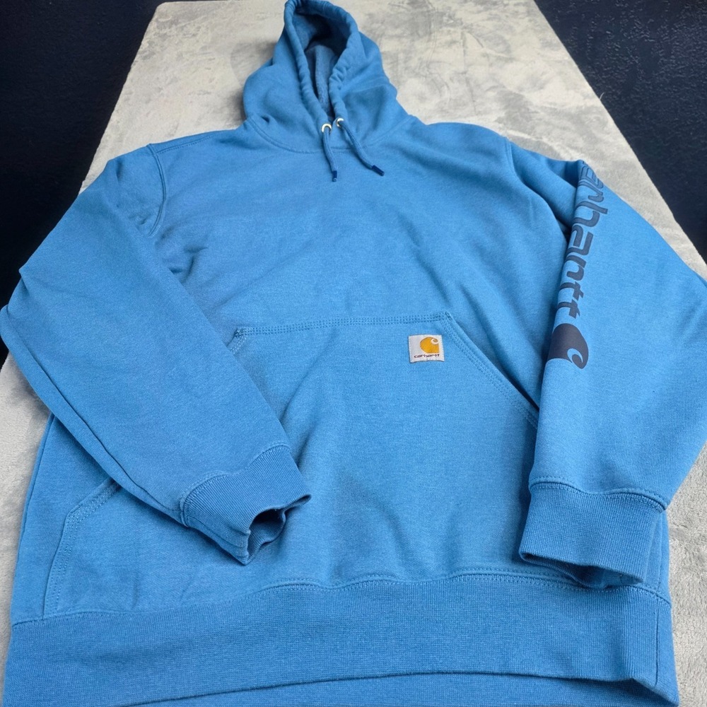 Men's Carhartt Workwear Sweatshirt/Hoodie Durable Warm-Blue-Sz SM